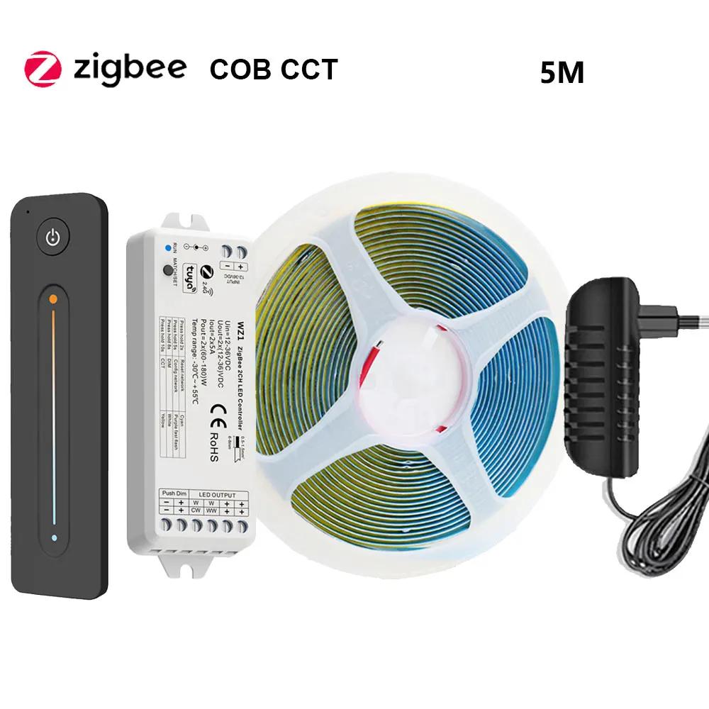 Tuya Zigbee 3.0 COB CCT LED Ʈ,  ȭƮ WW/CW    , ˷    2.4G RF , 10m, 20m